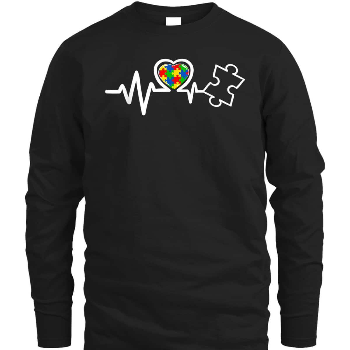 Heart Puzzle Piece Heartbeat Cool Autism Awareness T-Shirt Heart Puzzle Piece Heartbeat Cool Autism Awareness T-Shirt