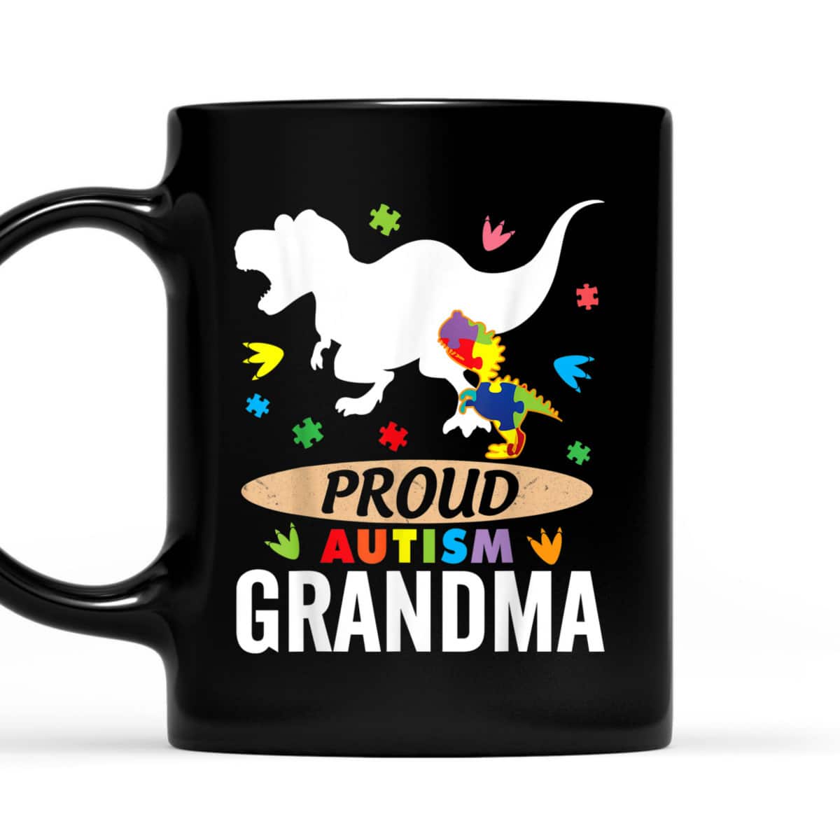 Big Dinosaur T-rex & Autism Child Proud Autism Grandma T-Shirt