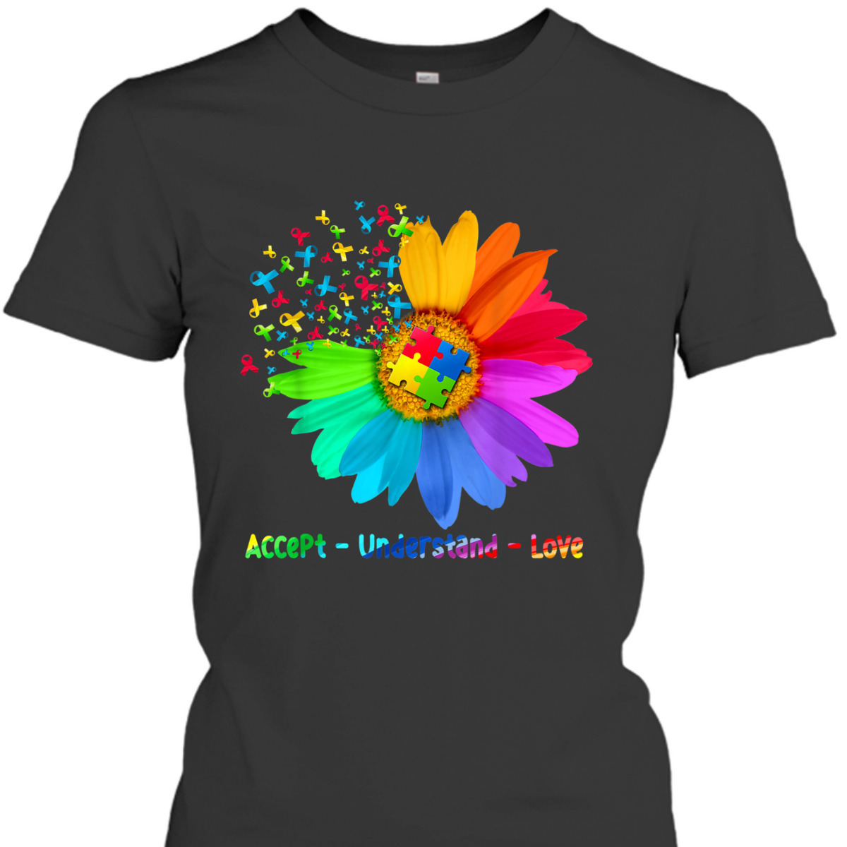 Flower Accept Understand Love Autism T-Shirt