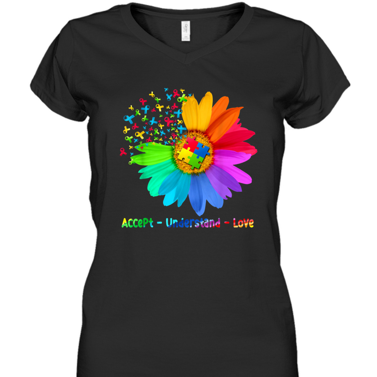 Flower Accept Understand Love Autism T-Shirt