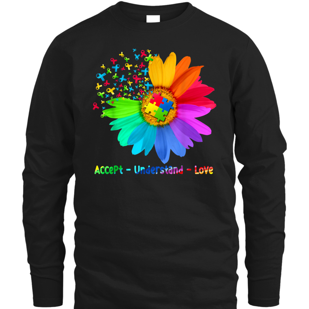 Flower Accept Understand Love Autism T-Shirt