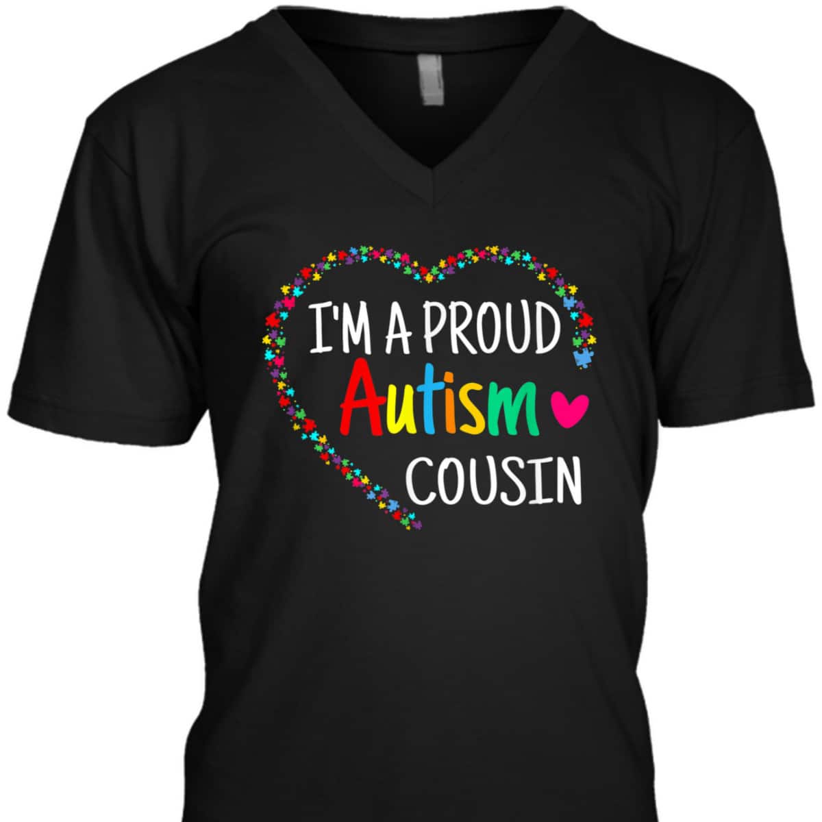 I'm A Proud Autism Cousin Men Boys Gifts Autism Awareness T-Shirt