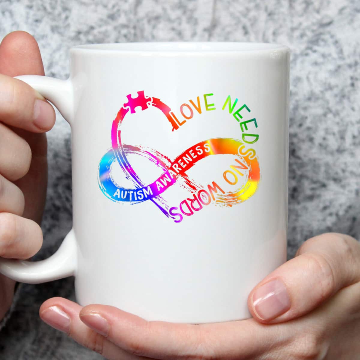 Tie Dye Infinity Heart Love Autism Awareness Needs No Words T-Shirt
