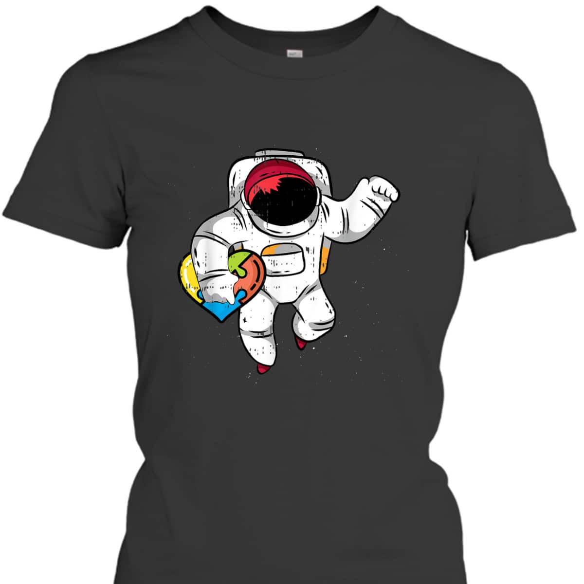 Astronaut Cute Puzzle Heart Autism Awareness Gifts Kids Mom T-Shirt