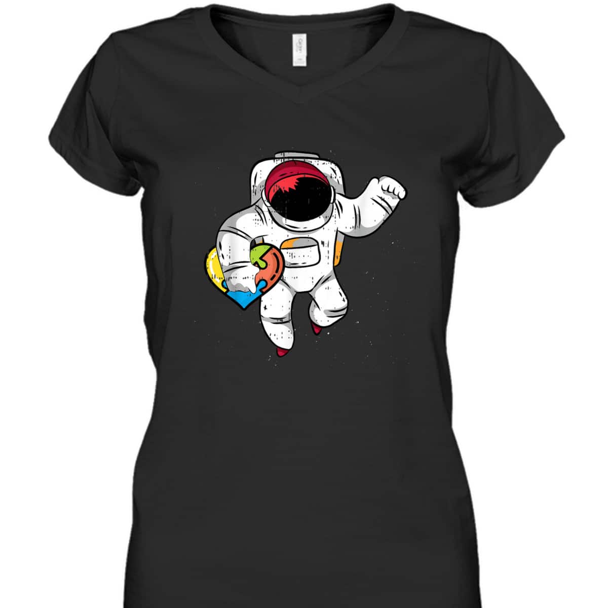 Astronaut Cute Puzzle Heart Autism Awareness Gifts Kids Mom T-Shirt