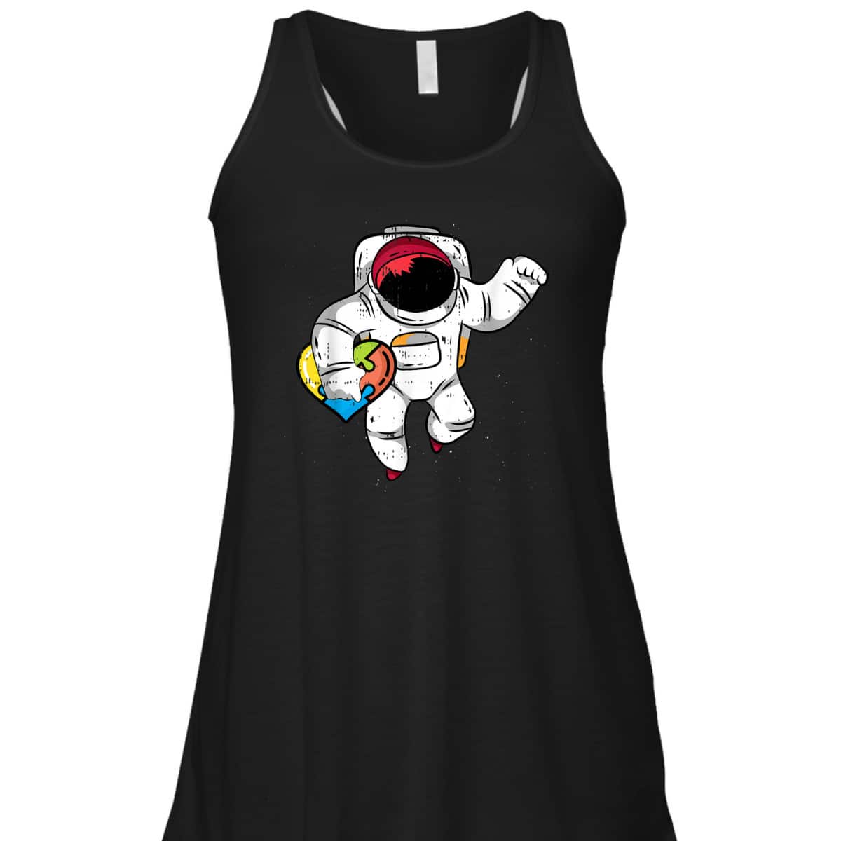 Astronaut Cute Puzzle Heart Autism Awareness Gifts Kids Mom T-Shirt