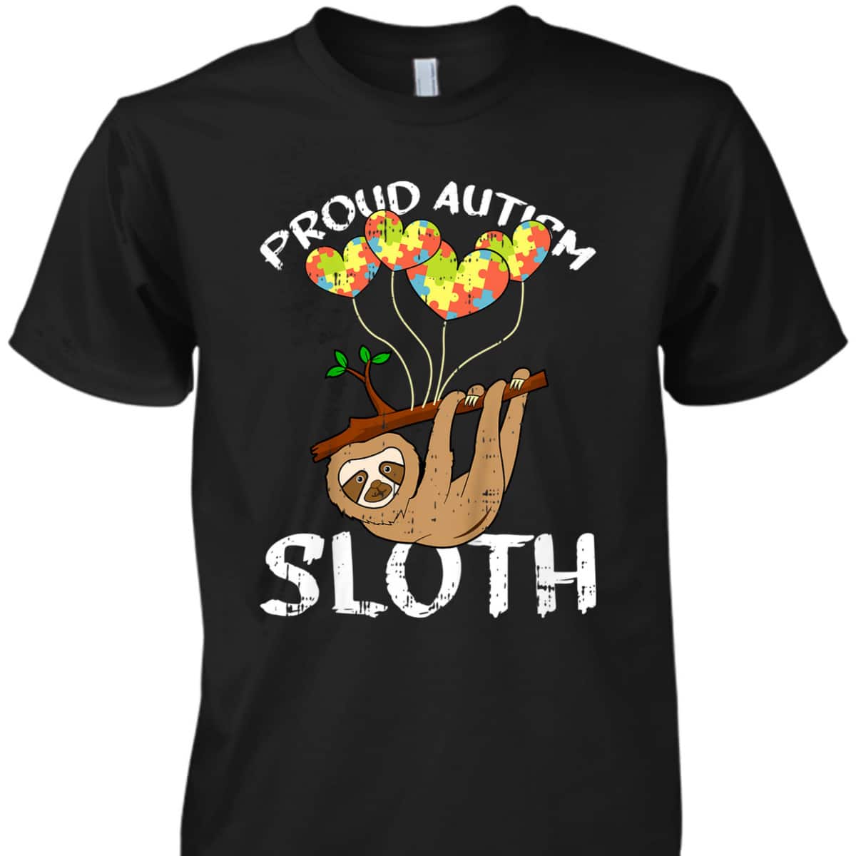 Kids Sloth Proud Autism Awareness Gifts For Kids Cute Animal T-Shirt
