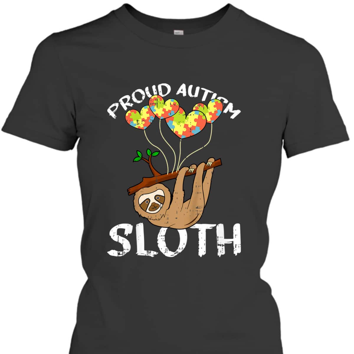 Kids Sloth Proud Autism Awareness Gifts For Kids Cute Animal T-Shirt