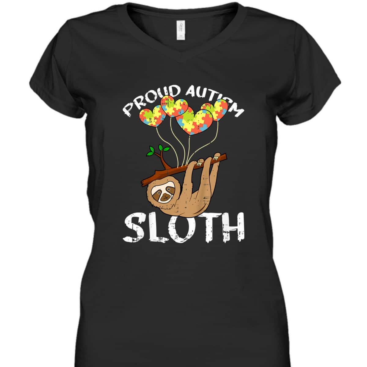 Kids Sloth Proud Autism Awareness Gifts For Kids Cute Animal T-Shirt