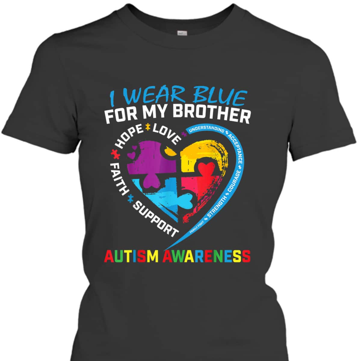 I Wear Blue For My Brother Autism Awareness Puzzle Kids Boys T-Shirt I Wear Blue For My Brother Autism Awareness Puzzle Kids Boys T-Shirt