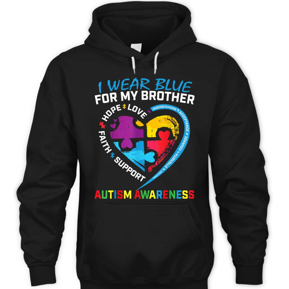 I Wear Blue For My Brother Autism Awareness Puzzle Kids Boys T-Shirt I Wear Blue For My Brother Autism Awareness Puzzle Kids Boys T-Shirt