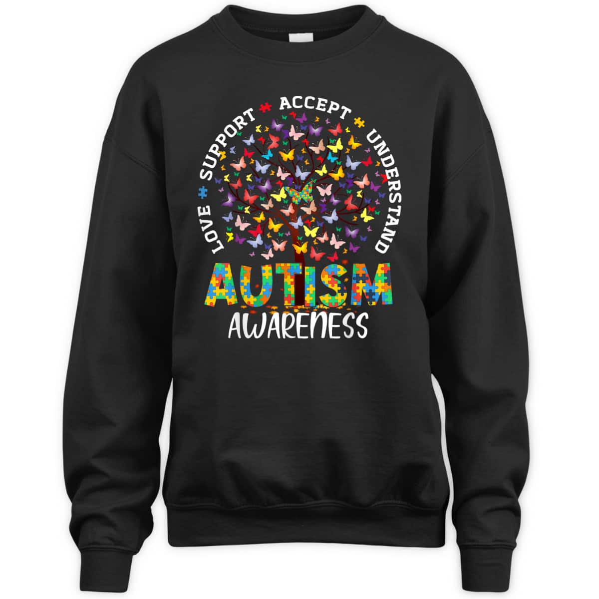 Butterfly Tree Autism Love Accept Support Autism Month T-Shirt Butterfly Tree Autism Love Accept Support Autism Month T-Shirt