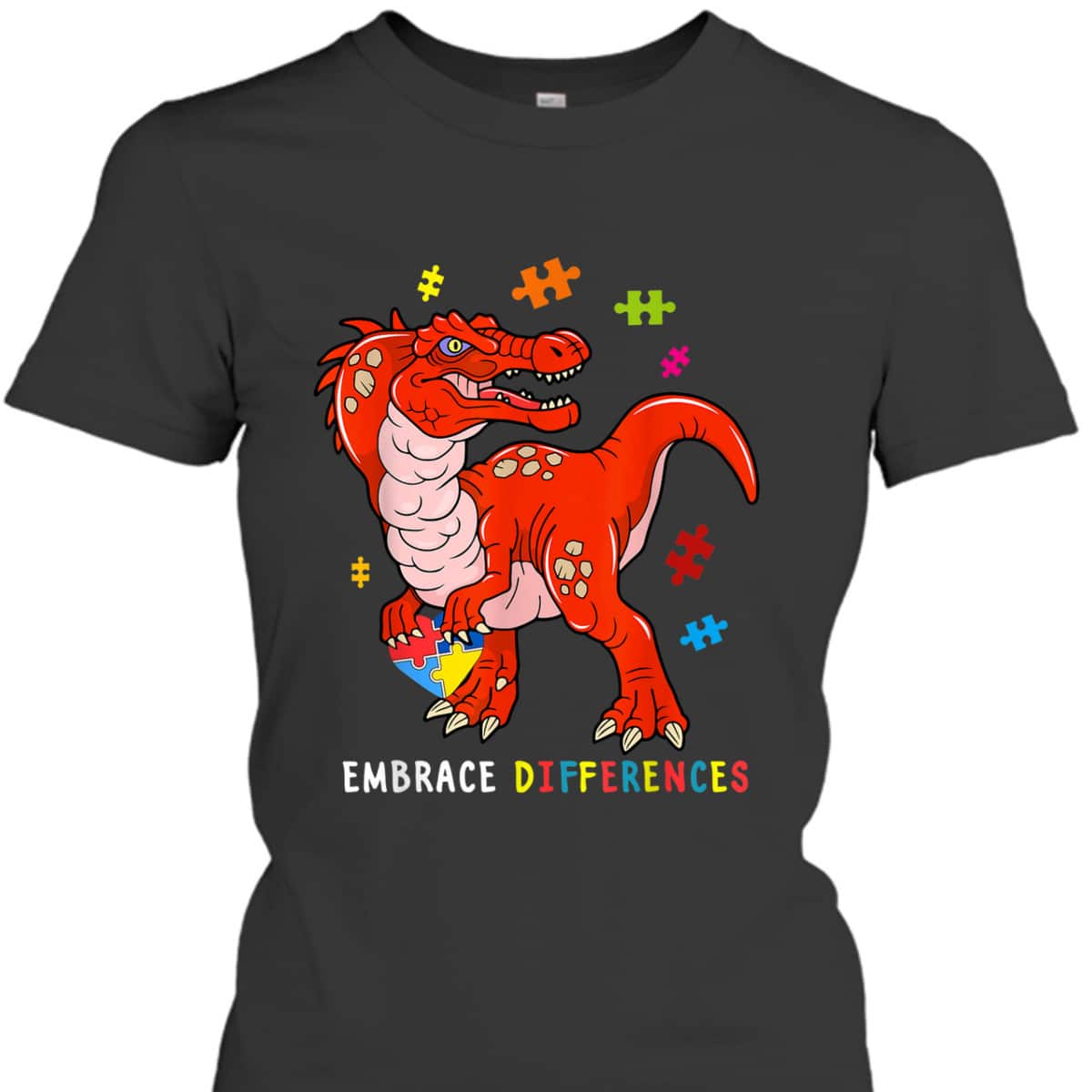 Dinosaur Puzzle Piece Autism Awareness T-Rex Boys T-Shirt Dinosaur Puzzle Piece Autism Awareness T-Rex Boys T-Shirt