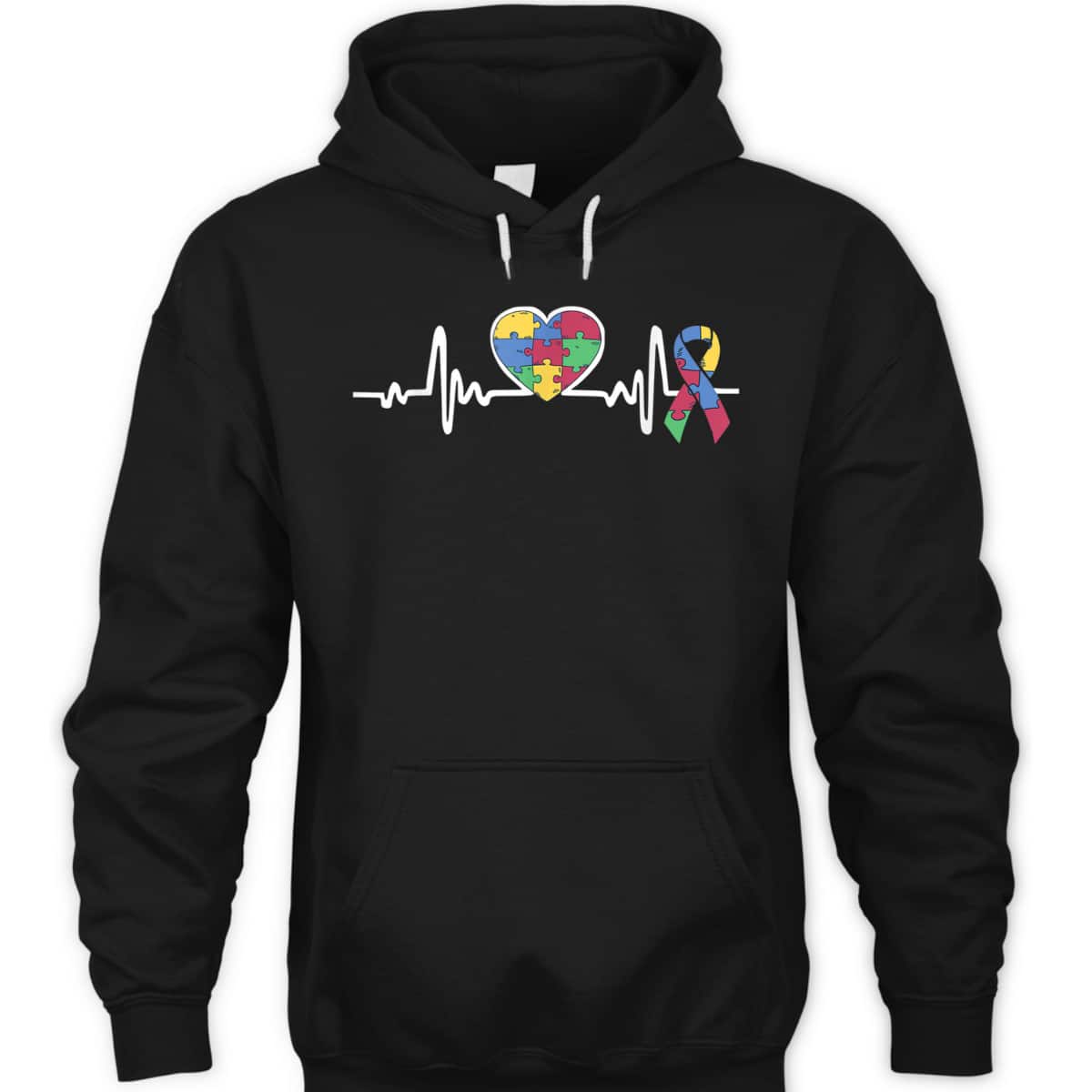Autism Awareness Month Heartbeat Puzzle Heart T-Shirt