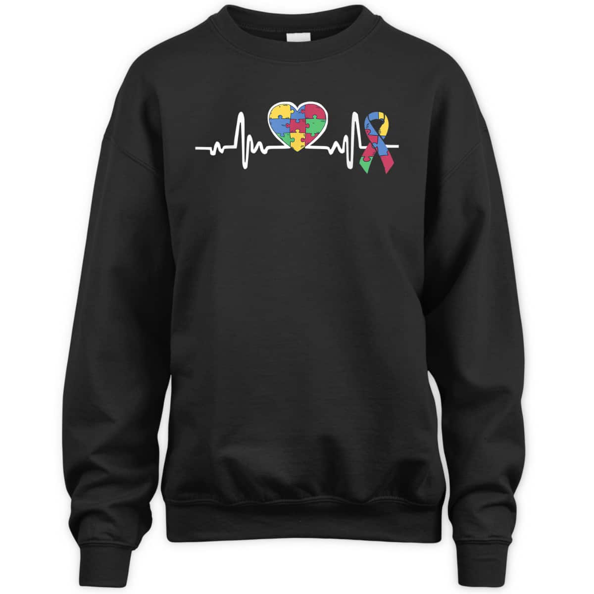 Autism Awareness Month Heartbeat Puzzle Heart T-Shirt Autism Awareness Month Heartbeat Puzzle Heart T-Shirt