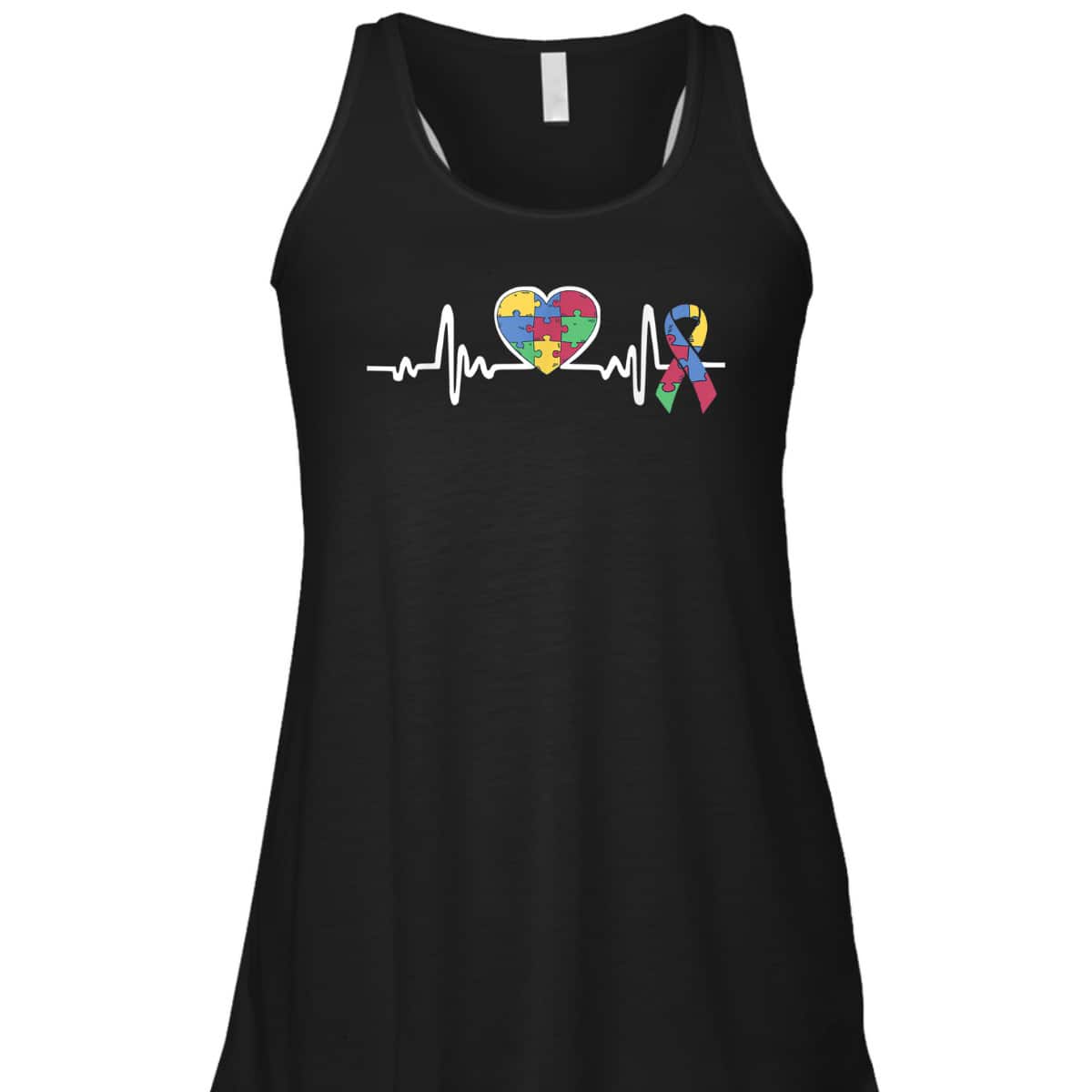 Autism Awareness Month Heartbeat Puzzle Heart T-Shirt Autism Awareness Month Heartbeat Puzzle Heart T-Shirt