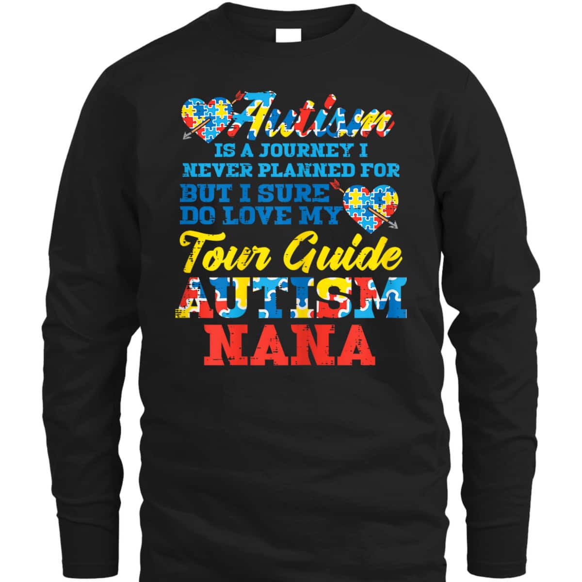 Womens Autism Journey Never Planned Tour Guide Nana Grandma T-Shirt Womens Autism Journey Never Planned Tour Guide Nana Grandma T-Shirt