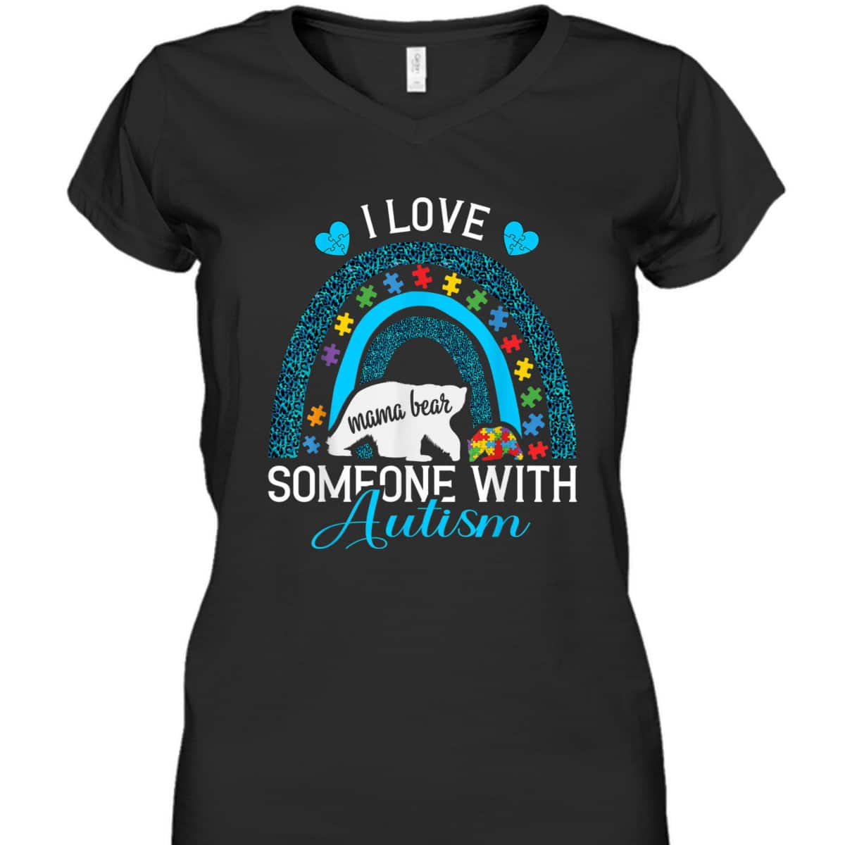 I Love Someone With Autism Mama Bear Autism Awareness T-Shirt