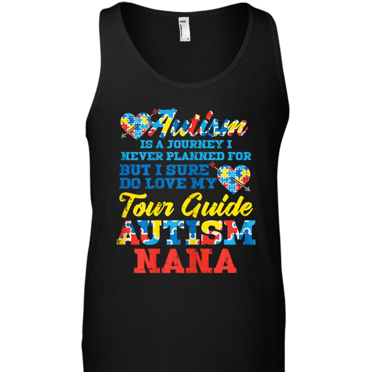 Womens Autism Journey Never Planned Tour Guide Nana Grandma T-Shirt