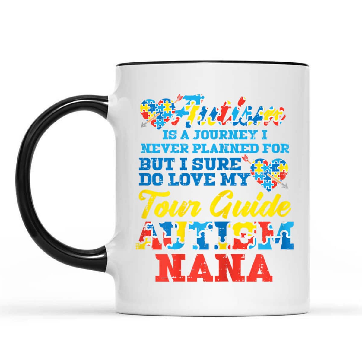 Womens Autism Journey Never Planned Tour Guide Nana Grandma T-Shirt