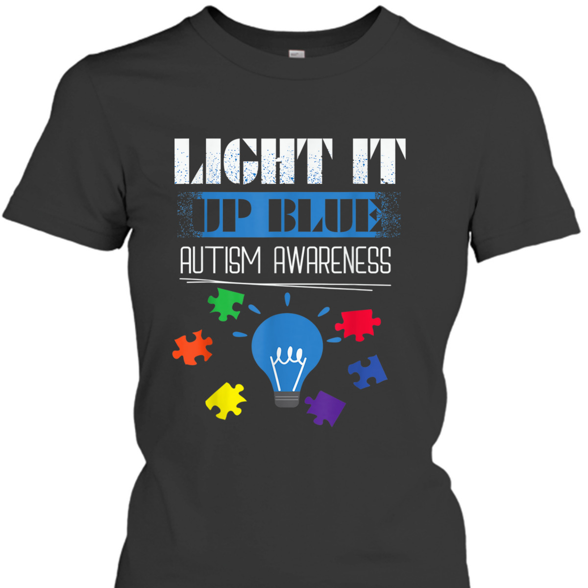 Autism Awareness Light It Up Blue Puzzle T-Shirt