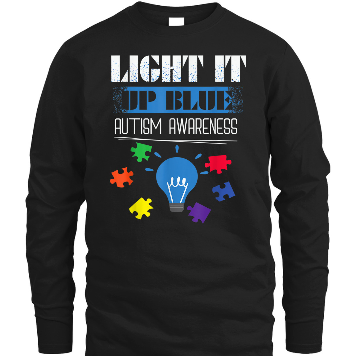 Autism Awareness Light It Up Blue Puzzle T-Shirt