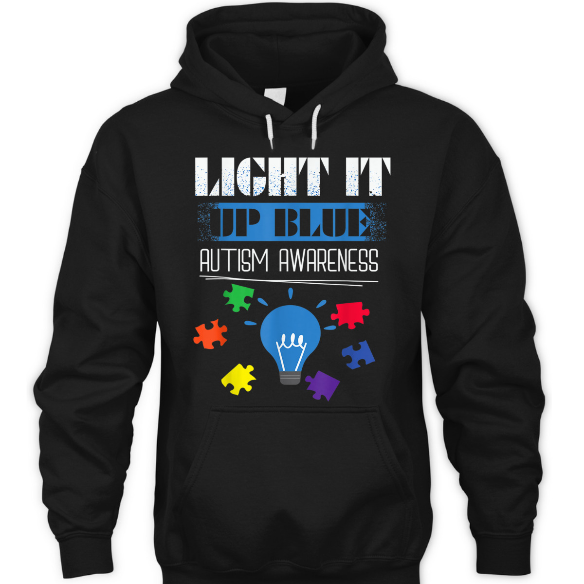 Autism Awareness Light It Up Blue Puzzle T-Shirt Autism Awareness Light It Up Blue Puzzle T-Shirt