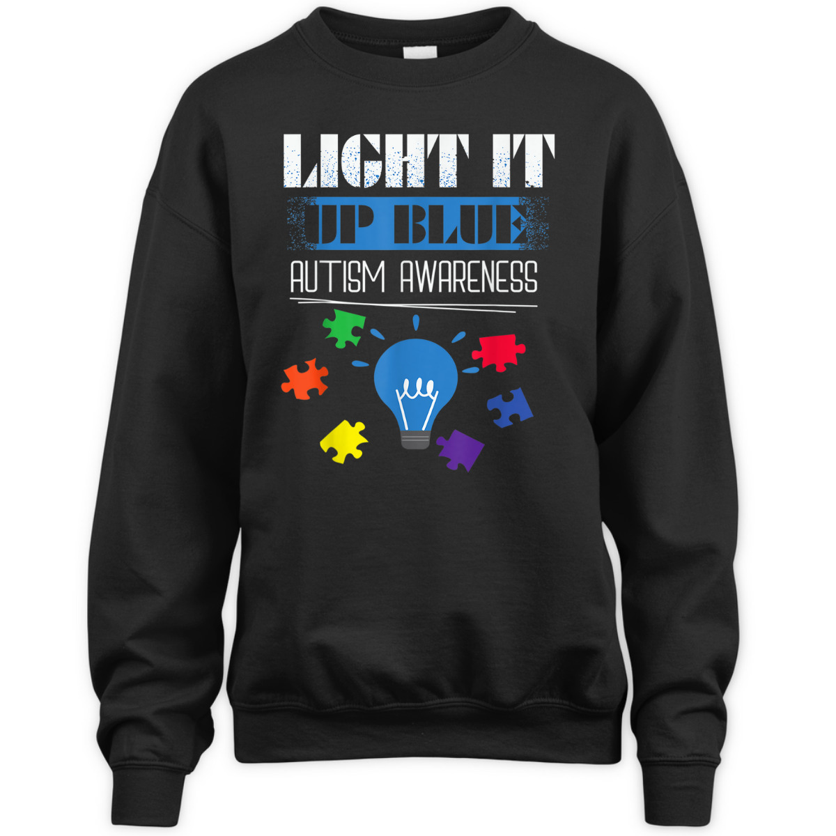 Autism Awareness Light It Up Blue Puzzle T-Shirt Autism Awareness Light It Up Blue Puzzle T-Shirt