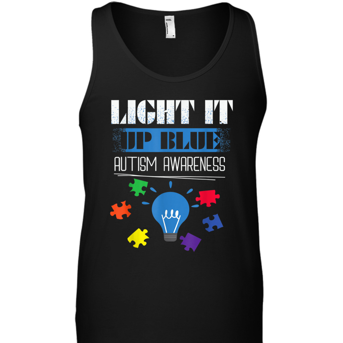 Autism Awareness Light It Up Blue Puzzle T-Shirt Autism Awareness Light It Up Blue Puzzle T-Shirt