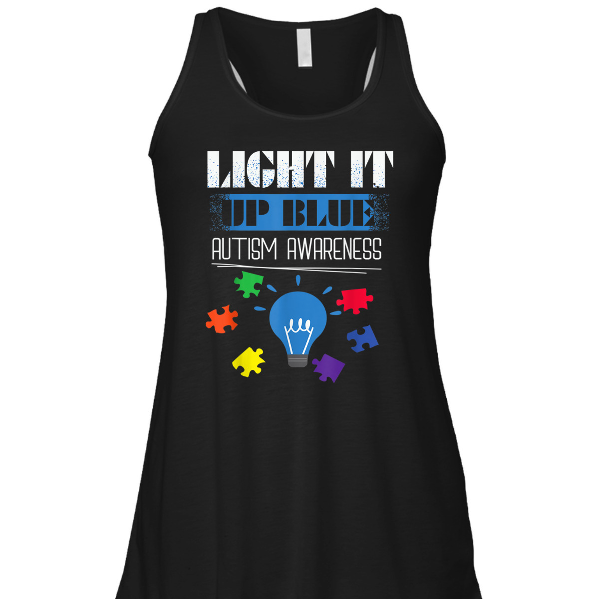 Autism Awareness Light It Up Blue Puzzle T-Shirt