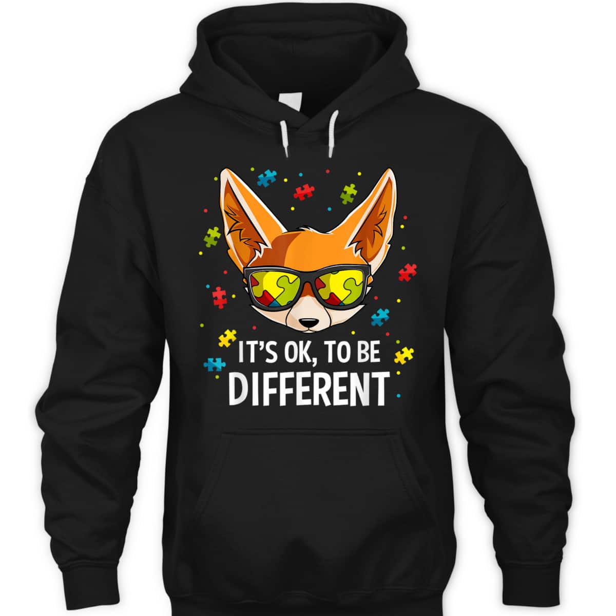 Autism Awareness Puzzle Piece Fox Boys Kids Gift T-Shirt