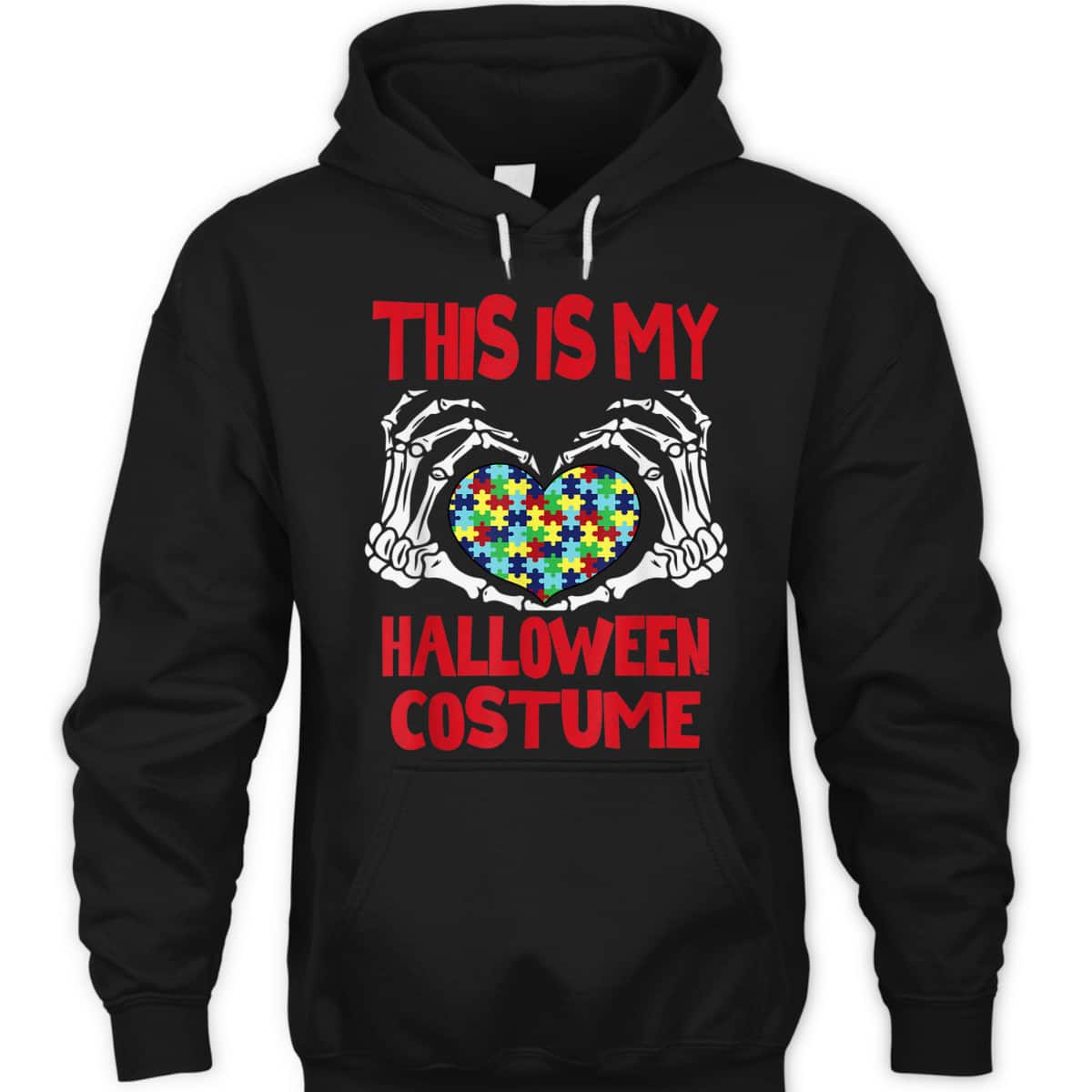 This Is My Halloween Costume Skeleton Hands Autism Awareness T-Shirt