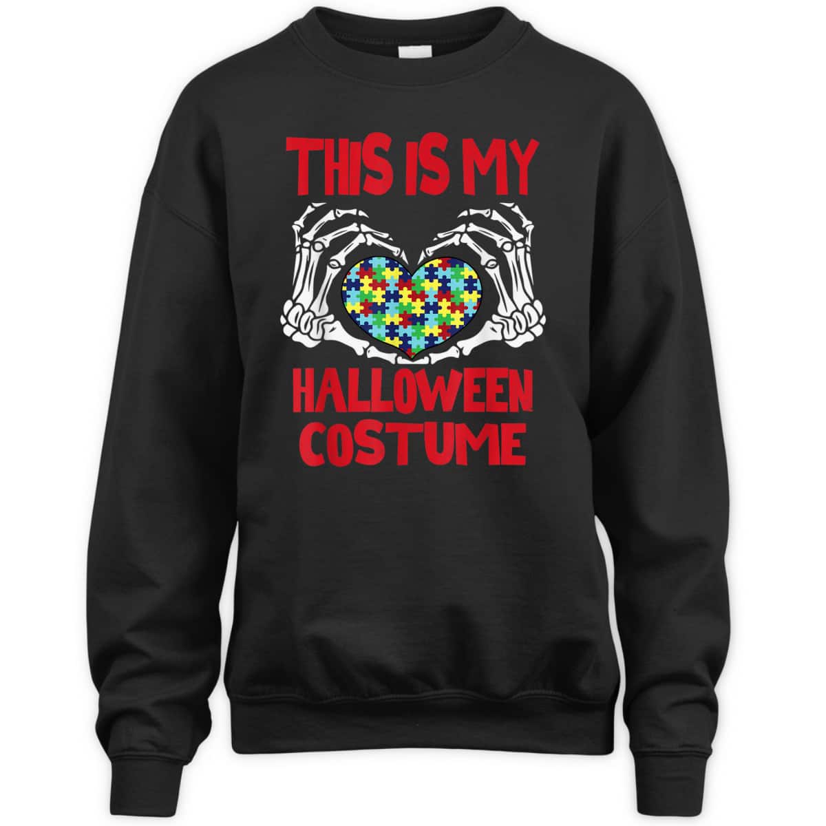 This Is My Halloween Costume Skeleton Hands Autism Awareness T-Shirt This Is My Halloween Costume Skeleton Hands Autism Awareness T-Shirt