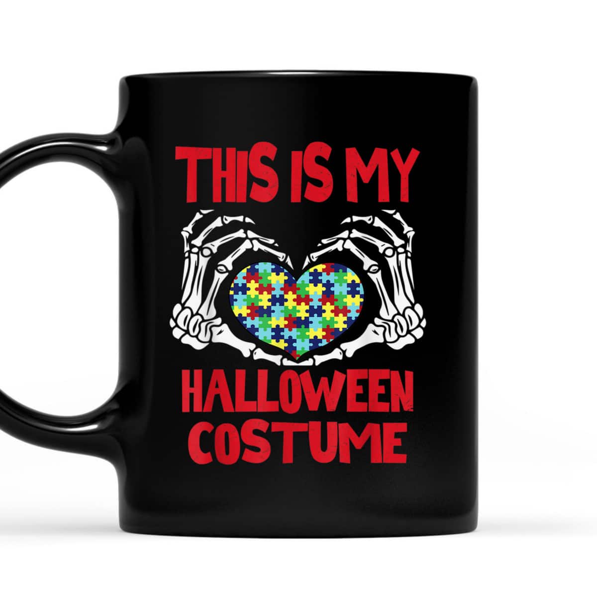 This Is My Halloween Costume Skeleton Hands Autism Awareness T-Shirt