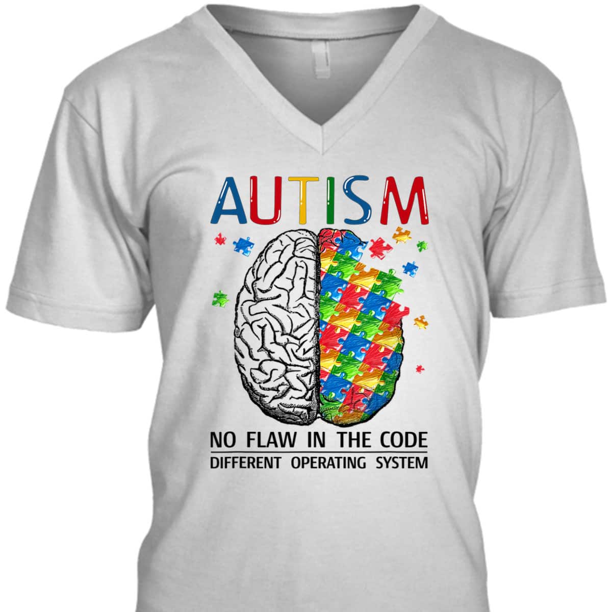 Autism No Flaw In The Code Autistic Brain Autism Awareness T-Shirt Autism No Flaw In The Code Autistic Brain Autism Awareness T-Shirt