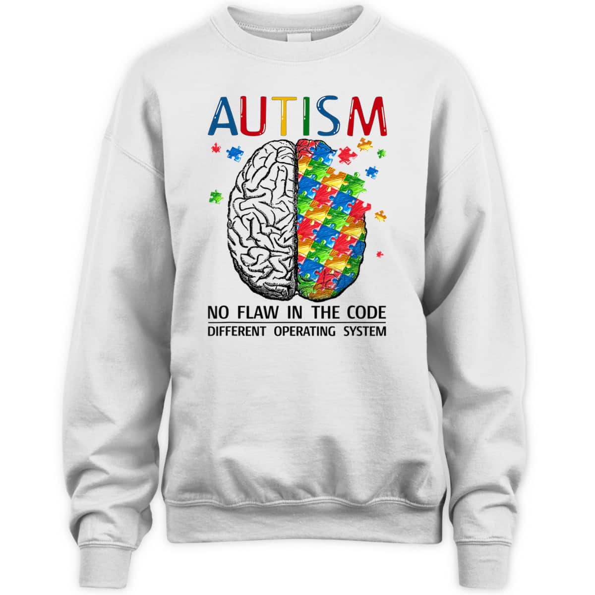 Autism No Flaw In The Code Autistic Brain Autism Awareness T-Shirt Autism No Flaw In The Code Autistic Brain Autism Awareness T-Shirt