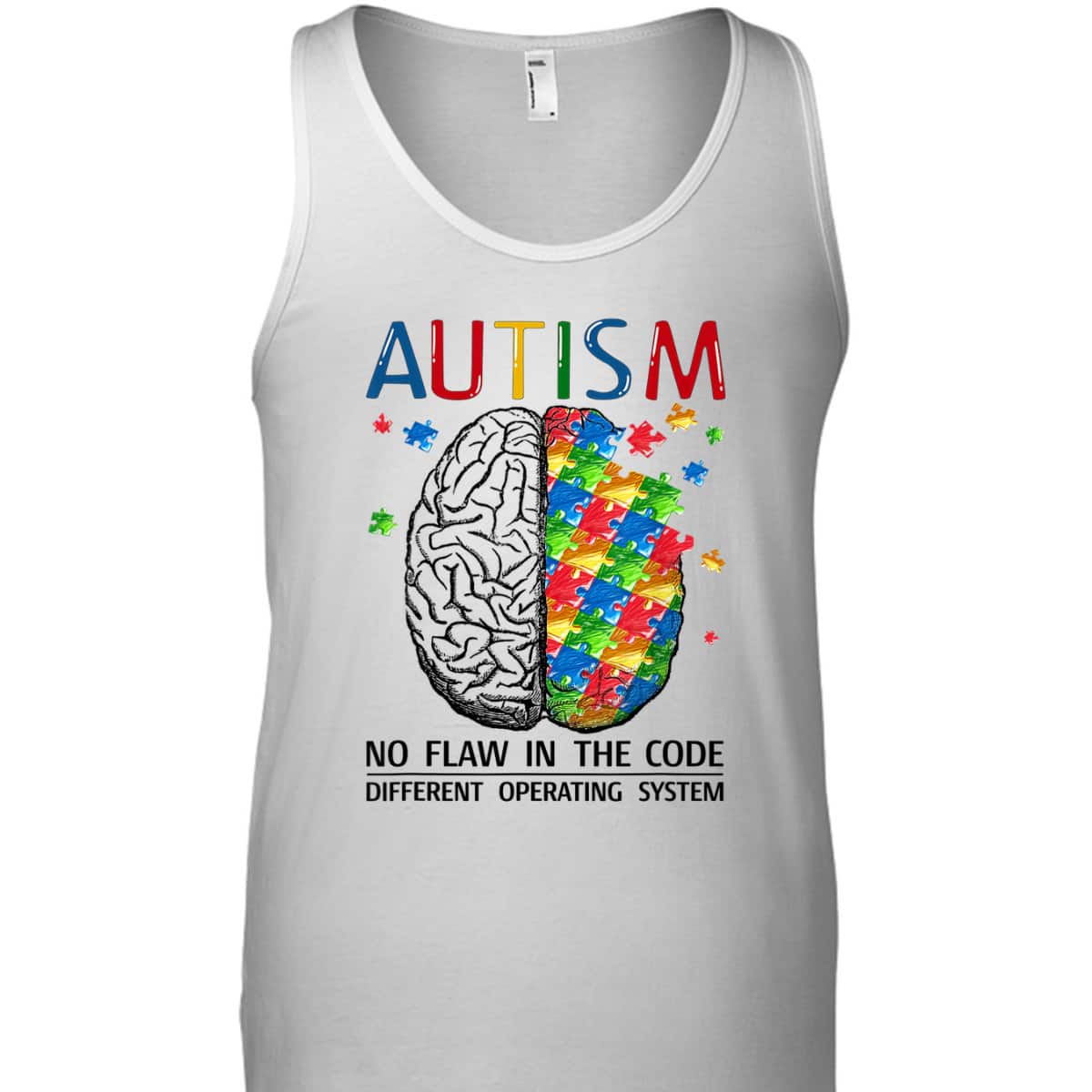 Autism No Flaw In The Code Autistic Brain Autism Awareness T-Shirt