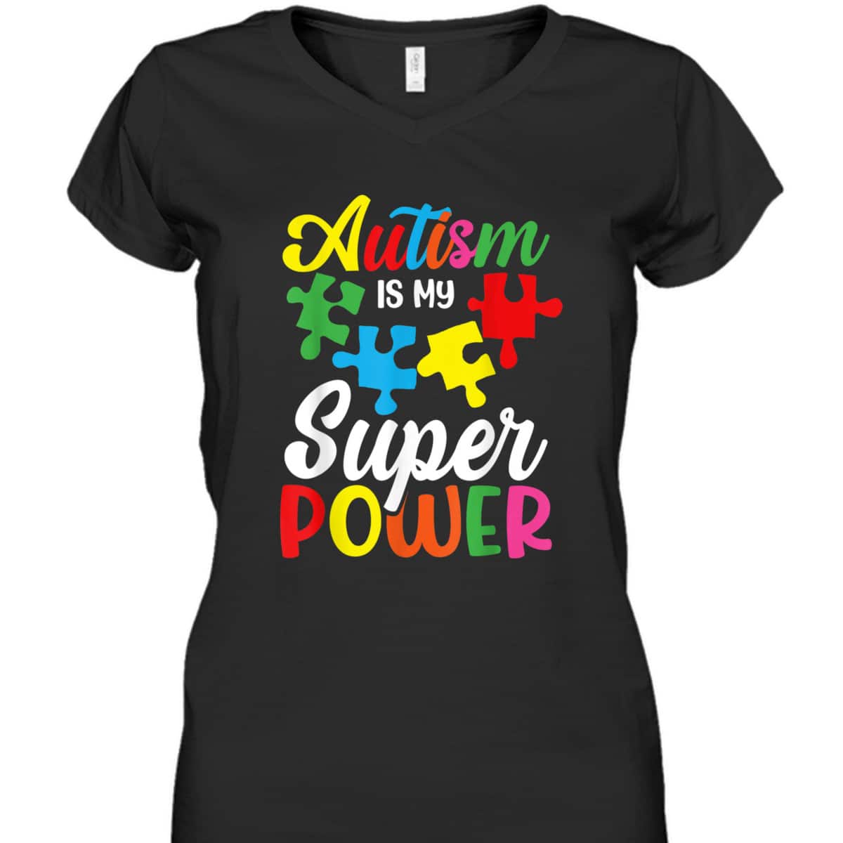 Autism Is My Superpower Autistic Awareness Puzzle Piece Cute T-Shirt
