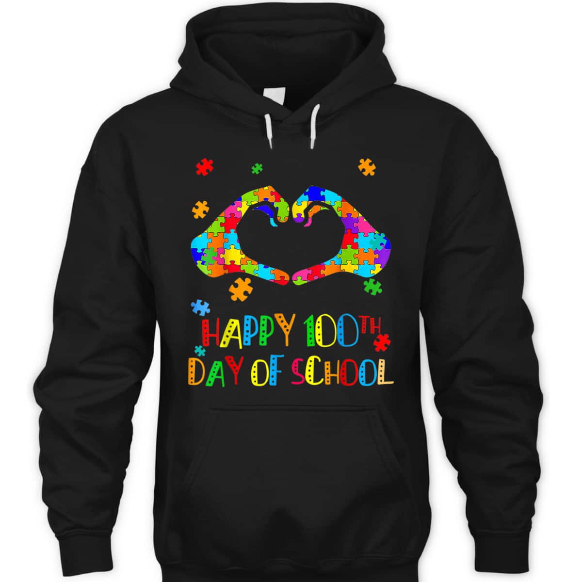 Heart 100th Day Of School Teacher Autism Awareness T-Shirt Heart 100th Day Of School Teacher Autism Awareness T-Shirt