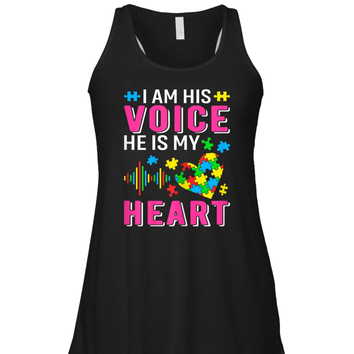 Womens Im His Voice Autism Mom Grandma Sister Aunt Teacher Friends T-Shirt