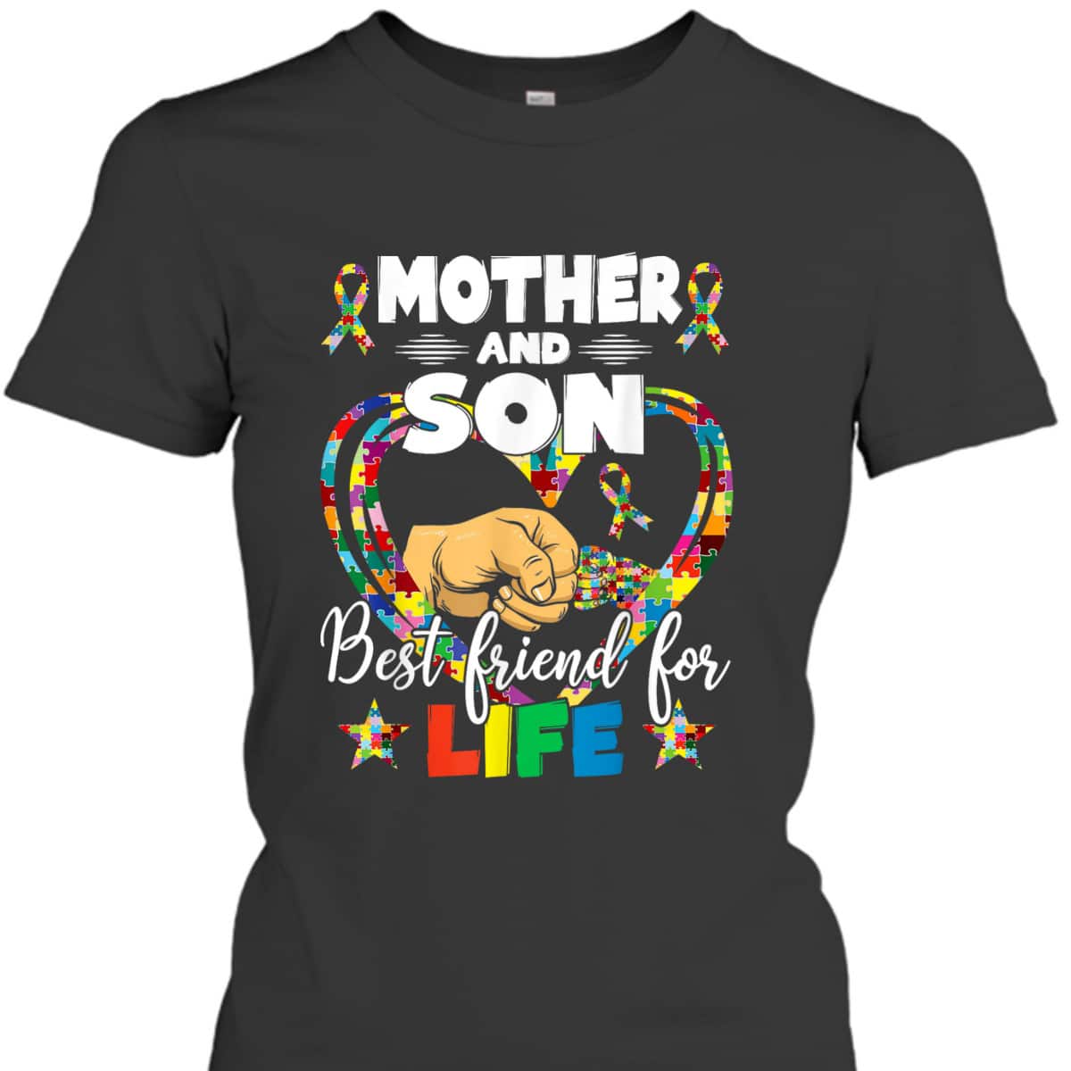 Supportive Women Autism Awareness Mother And Son T-Shirt Supportive Women Autism Awareness Mother And Son T-Shirt