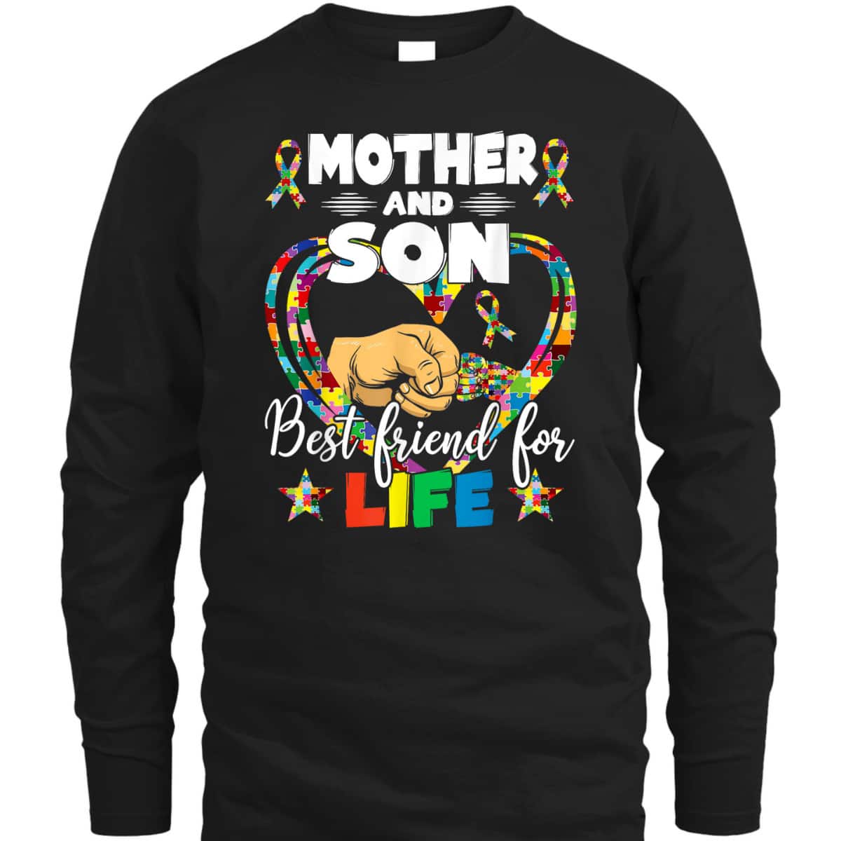 Supportive Women Autism Awareness Mother And Son T-Shirt