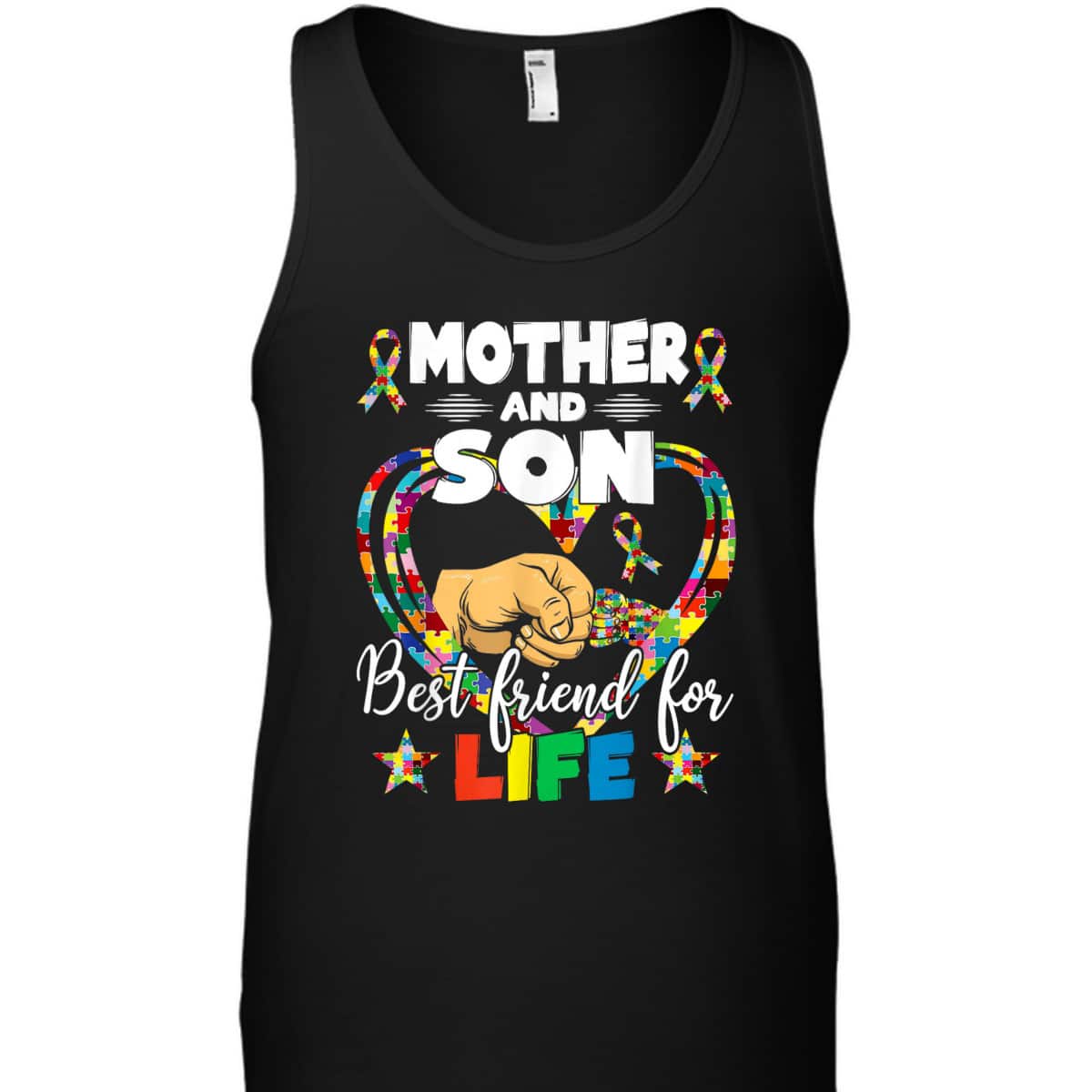 Supportive Women Autism Awareness Mother And Son T-Shirt