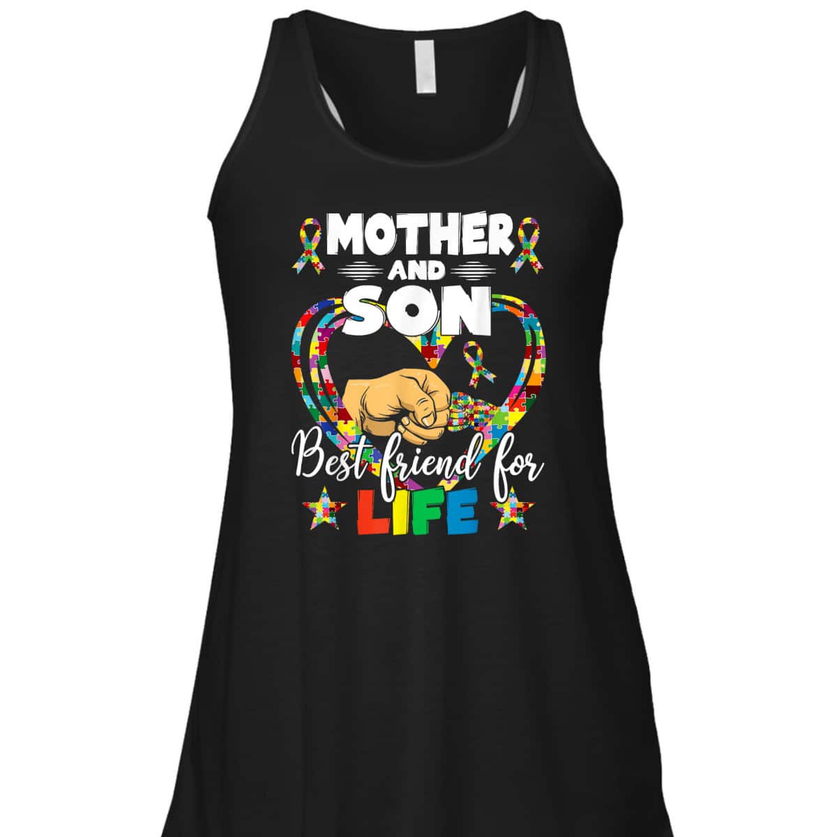 Supportive Women Autism Awareness Mother And Son T-Shirt