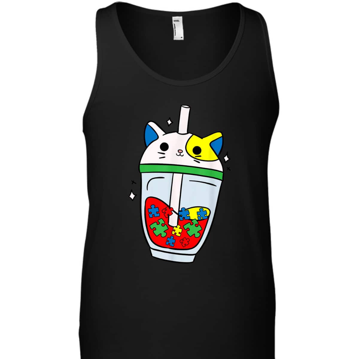 Cat Bubble Tea Autism Awareness Cute Puzzle Piece T-Shirt Cat Bubble Tea Autism Awareness Cute Puzzle Piece T-Shirt