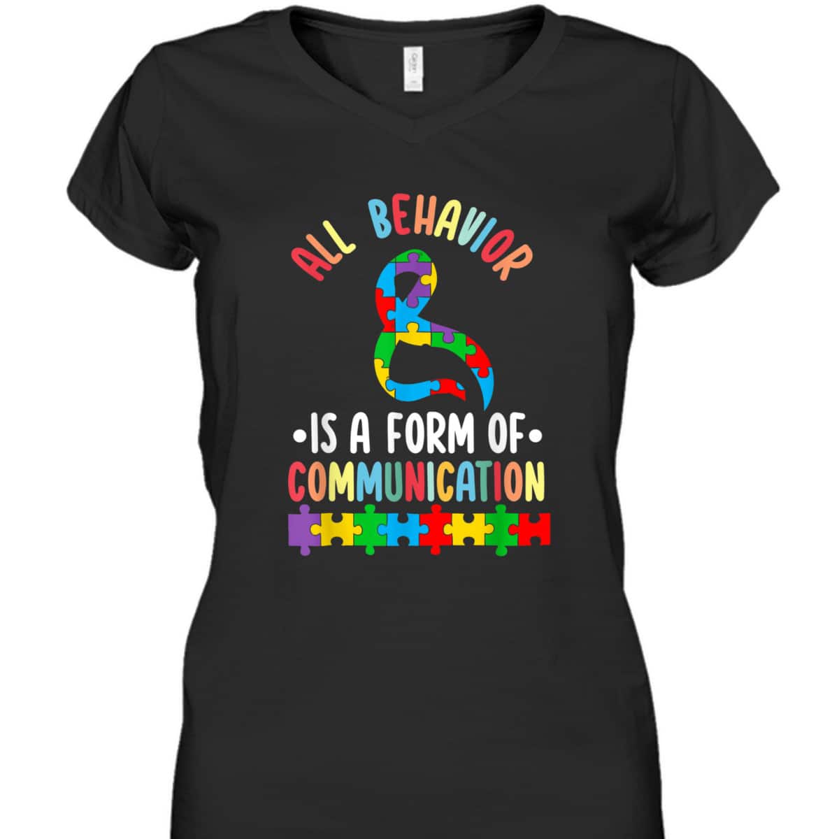 Behavior Is A Form Of Communication ADHD Autism Month Ribbon T-Shirt Behavior Is A Form Of Communication ADHD Autism Month Ribbon T-Shirt