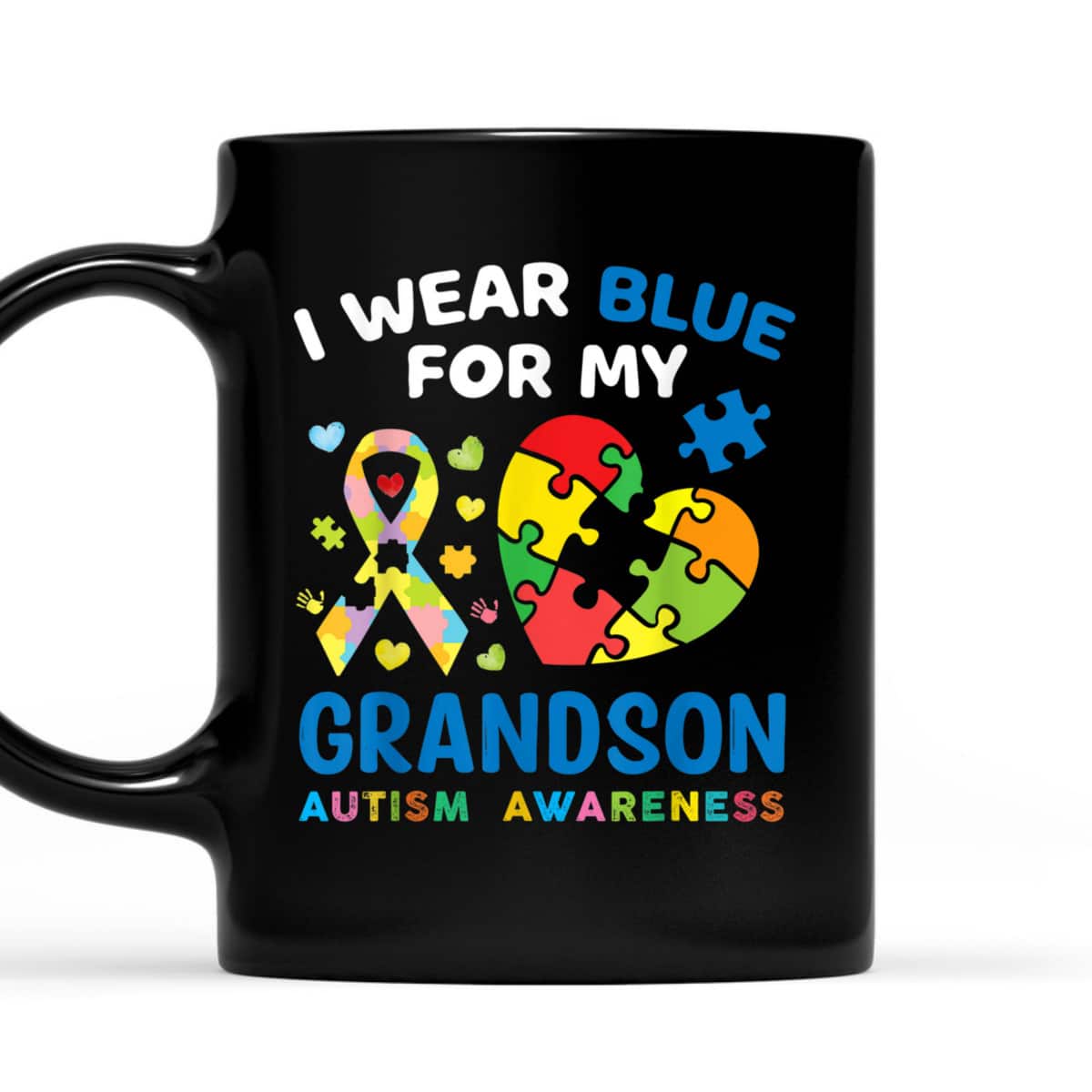I Wear Blue For My Grandson Autism Awareness Grandma Grandpa T-Shirt I Wear Blue For My Grandson Autism Awareness Grandma Grandpa T-Shirt