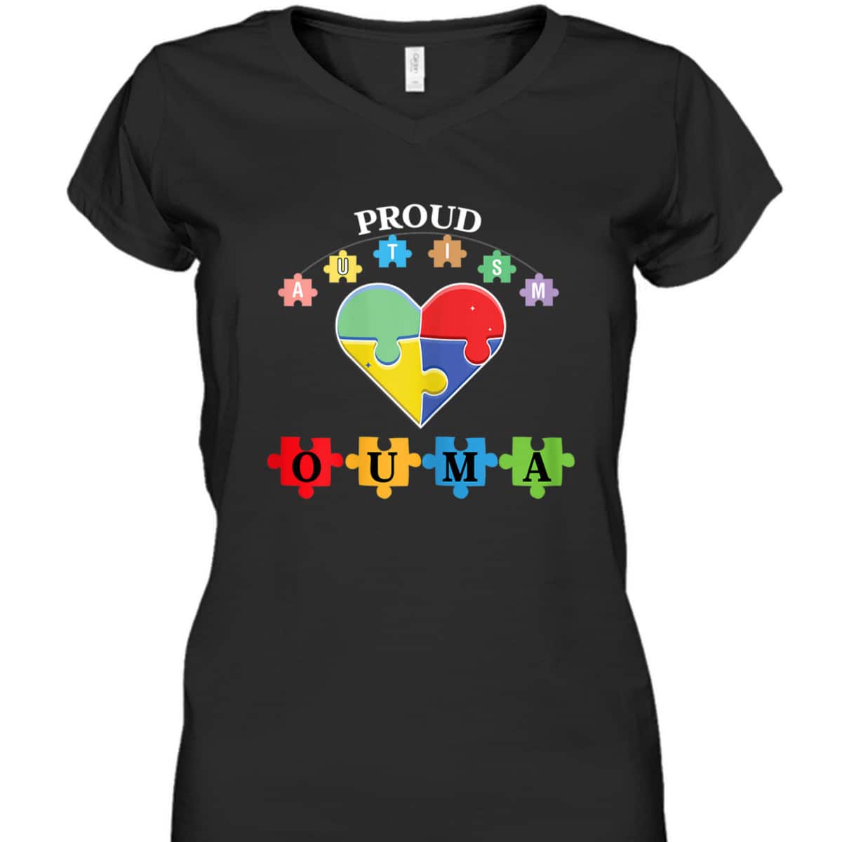 Womens Proud Autism Ouma Family Matching Autism Awareness Gift T-Shirt Womens Proud Autism Ouma Family Matching Autism Awareness Gift T-Shirt