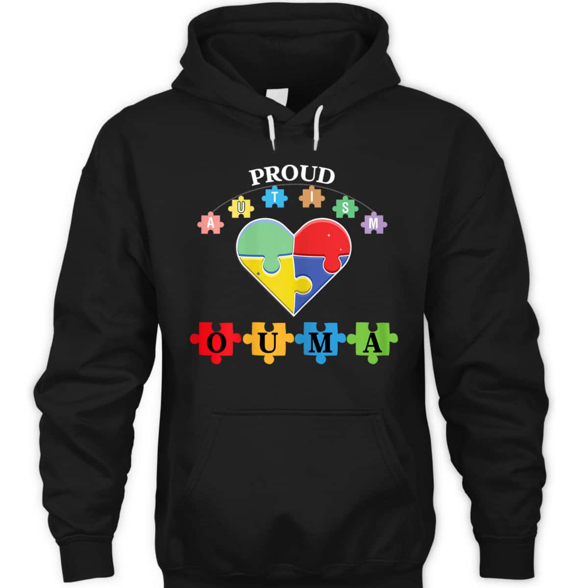 Womens Proud Autism Ouma Family Matching Autism Awareness Gift T-Shirt