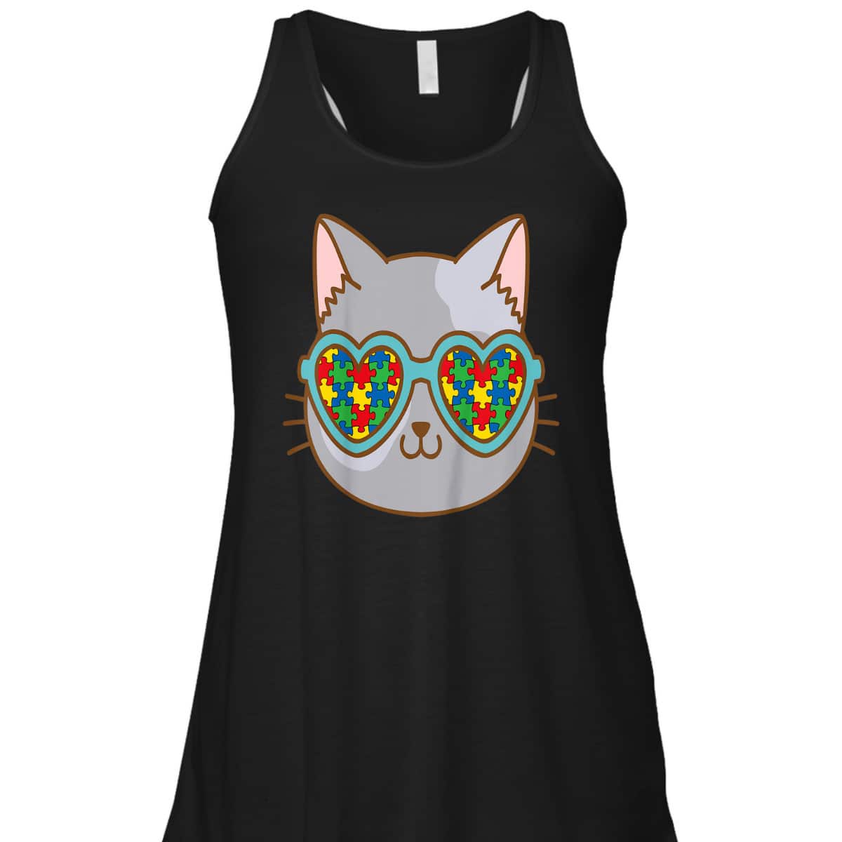 Kids Cat With Sunglasses Autism Awareness Kitten Puzzle Piece T-Shirt Kids Cat With Sunglasses Autism Awareness Kitten Puzzle Piece T-Shirt